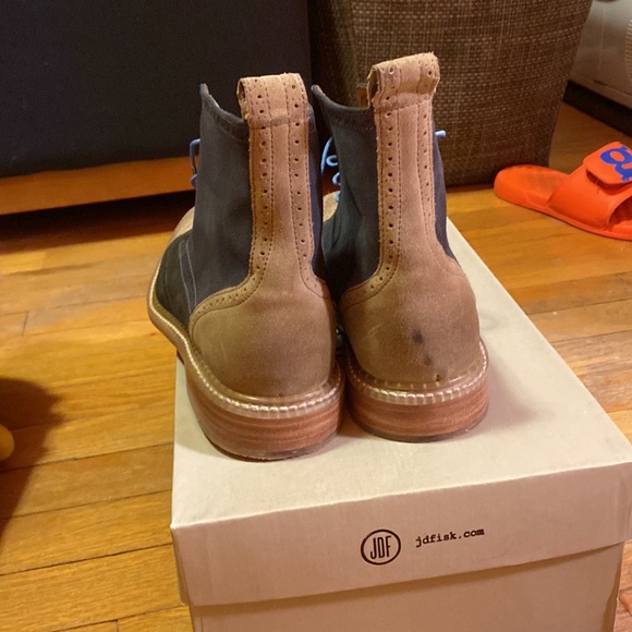 High top brogue patchwork suede boots - Picture 3 of 5